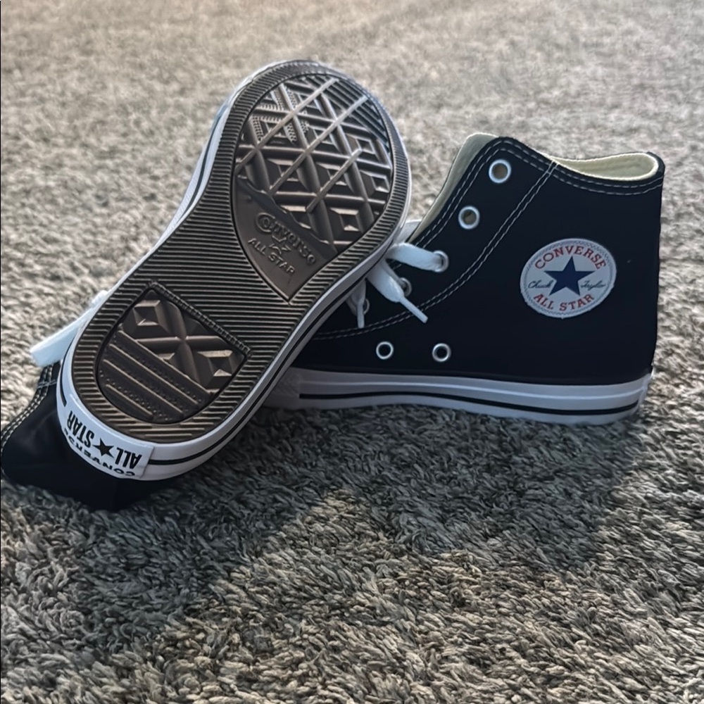 Converse Kids' Black and White High-Top Sneakers